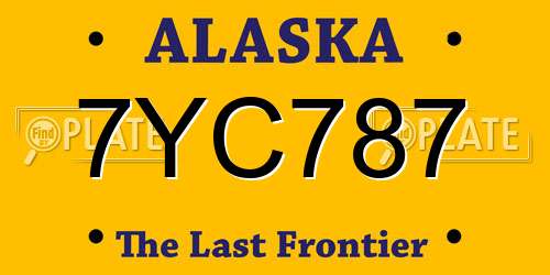7YC787 Alaska License Plate