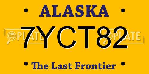 7YCT82 Alaska License Plate