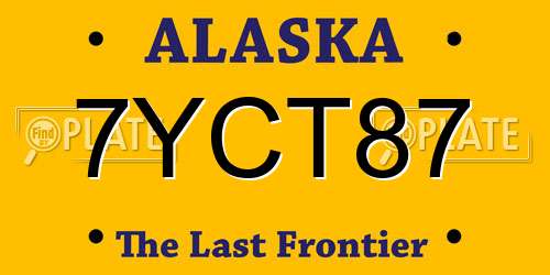 7YCT87 Alaska License Plate