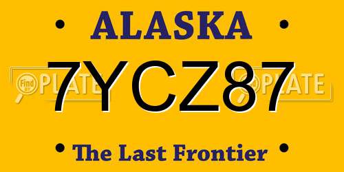 7YCZ87 Alaska License Plate