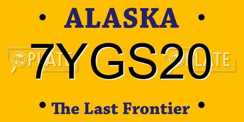 7YGS20 Alaska License Plate