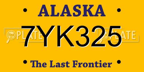 7YK325 Alaska License Plate