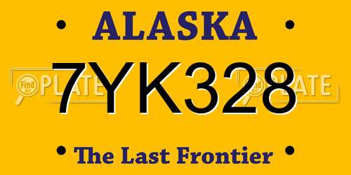 7YK328 Alaska License Plate