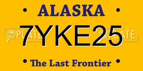 7YKE25 Alaska License Plate