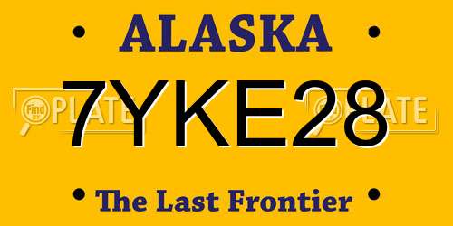 7YKE28 Alaska License Plate