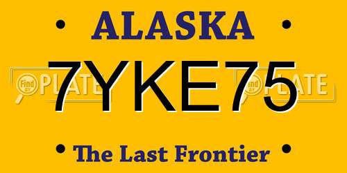 7YKE75 Alaska License Plate