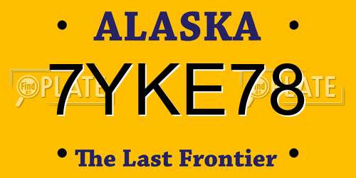 7YKE78 Alaska License Plate