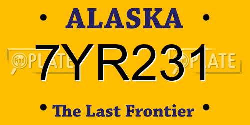 7YR231 Alaska License Plate
