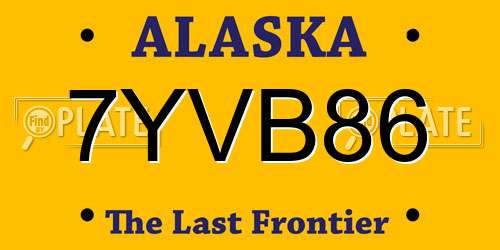 7YVB86 Alaska License Plate