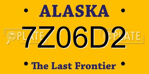 7Z06D2 Alaska License Plate