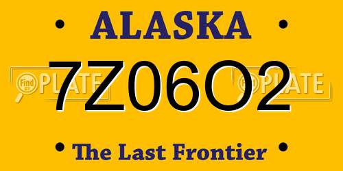 7Z06O2 Alaska License Plate
