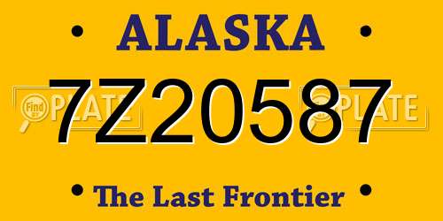 7Z20587 Alaska License Plate