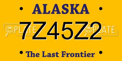 7Z45Z2 Alaska License Plate