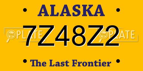 7Z48Z2 Alaska License Plate
