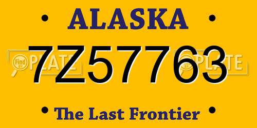 7Z57763 Alaska License Plate