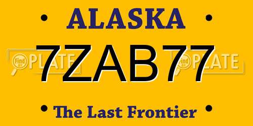 7ZAB77 Alaska License Plate