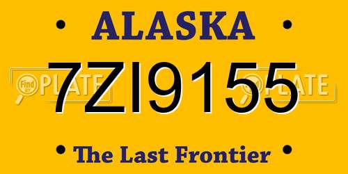 7ZI9155 Alaska License Plate