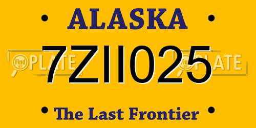7ZII025 Alaska License Plate