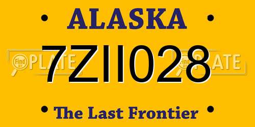 7ZII028 Alaska License Plate