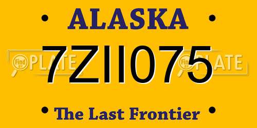 7ZII075 Alaska License Plate
