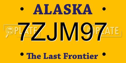 7ZJM97 Alaska License Plate