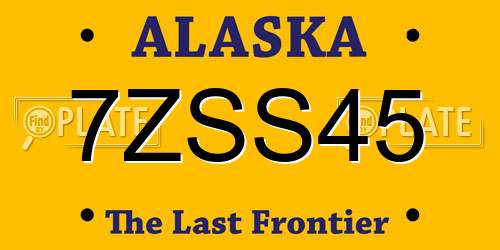 7ZSS45 Alaska License Plate