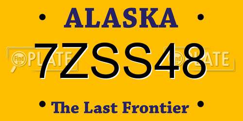 7ZSS48 Alaska License Plate