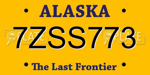 7ZSS773 Alaska License Plate