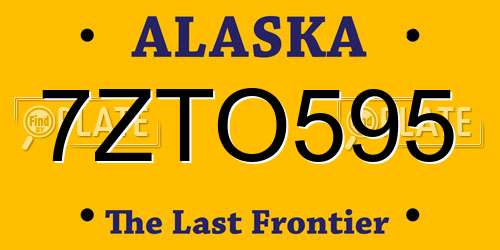 7ZTO595 Alaska License Plate