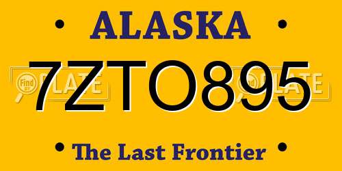 7ZTO895 Alaska License Plate