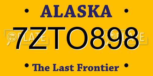 7ZTO898 Alaska License Plate
