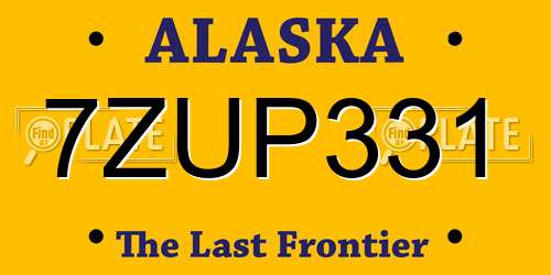 7ZUP331 Alaska License Plate