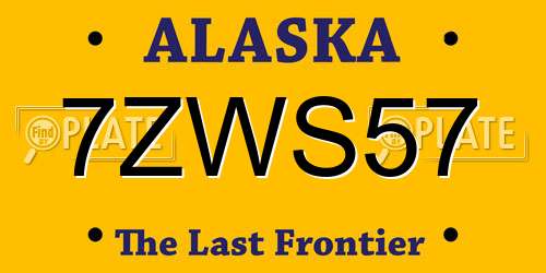 7ZWS57 Alaska License Plate