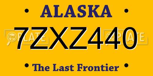 7ZXZ440 Alaska License Plate