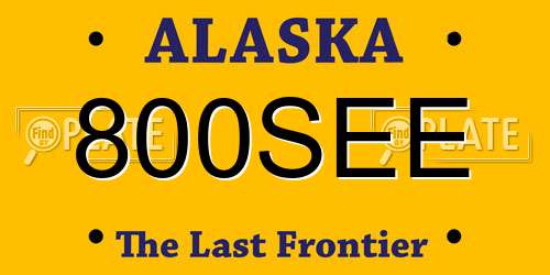 800SEE Alaska License Plate