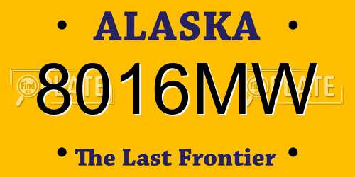 8016MW Alaska License Plate