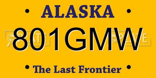 801GMW Alaska License Plate