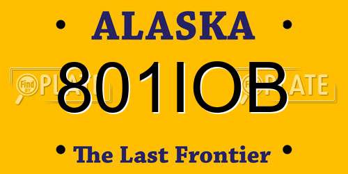 801IOB Alaska License Plate