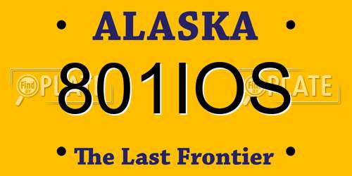 801IOS Alaska License Plate