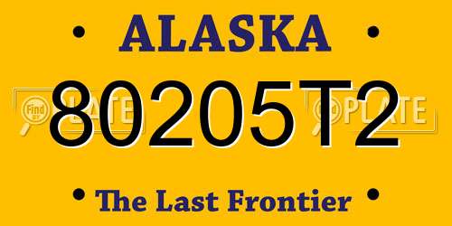 80205T2 Alaska License Plate