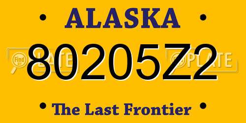 80205Z2 Alaska License Plate
