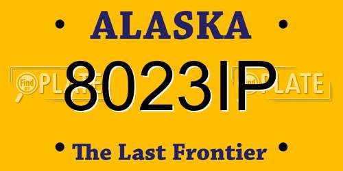 8023IP Alaska License Plate