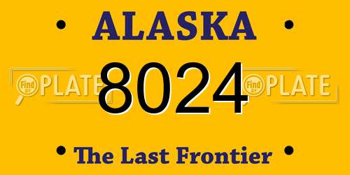 8024 Alaska License Plate