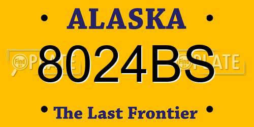 8024BS Alaska License Plate
