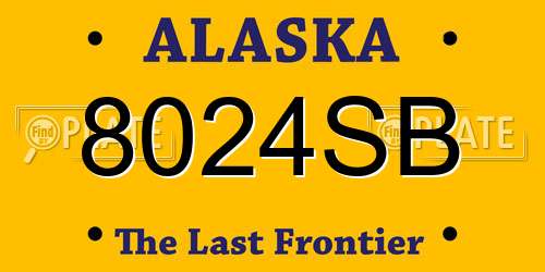 8024SB Alaska License Plate
