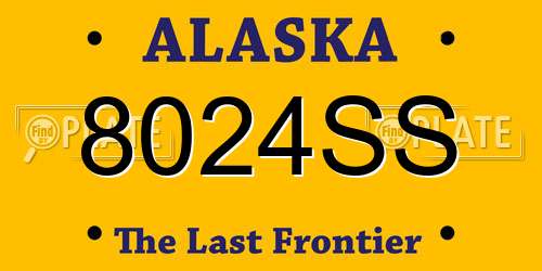 8024SS Alaska License Plate