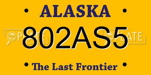 802AS5 Alaska License Plate