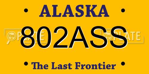 802ASS Alaska License Plate
