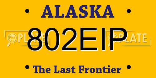 802EIP Alaska License Plate