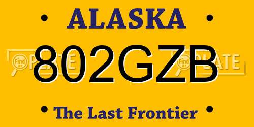 802GZB Alaska License Plate